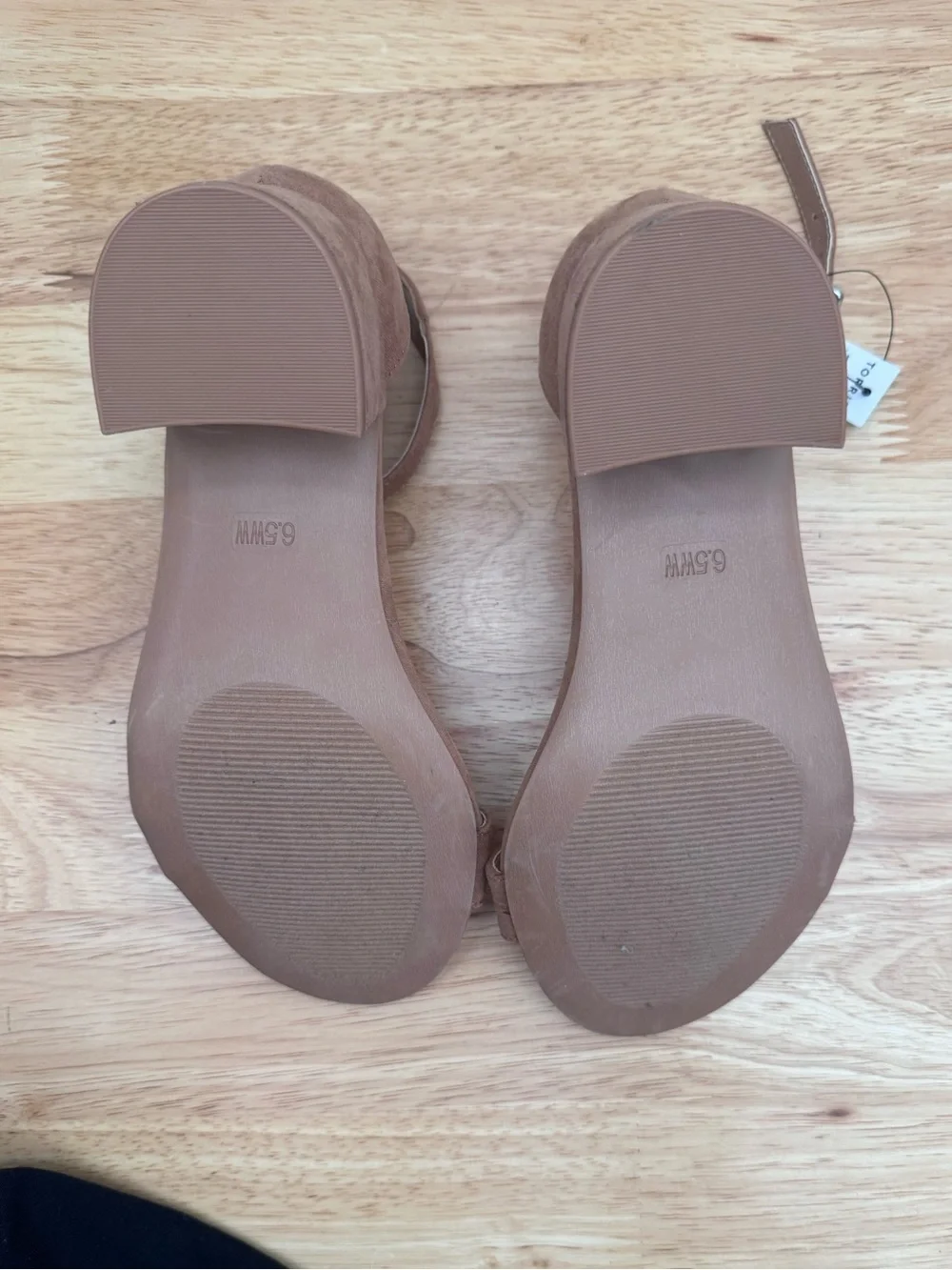 Torrid Tan Suede Ankle-Strap Block Heels - 6.5WW